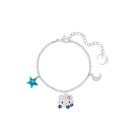 Vòng Tay Hello Kitty Blue Star Platinum Simple Dành Cho Nữ Vòng Tay Thời Trang Bằng Kim Cương Swarov