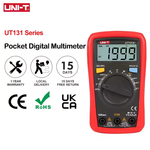 UNI-T Digital Multimeter Tester UT131 Series AC DC Voltmeter Ammeter 2000 Counts Palm Size Multimetr