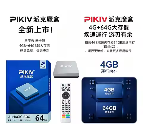 2026 official store PIKIV 7P Plus Android 12.0 TV Box hot in Korea Canada UK Austrlia Singapore vs e