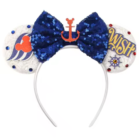 Disney Mickey Mouse Ears 25th Anniversary Commemoration Mickey Mouse Ears Magic Cruise Sparkle Bow D