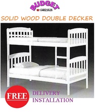 BUDGET FURNITURE SOLID WOOD DOUBLE DECKER BED IN 3 COLOURS