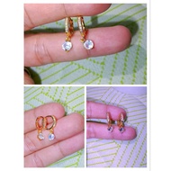 Anti-fade titanium gold children's drop earrings