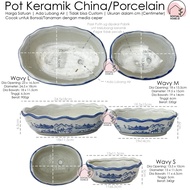 PROMO- POT TANAMAN BONSAI CEPER KERAMIK CHINA PUTIH PORCELAIN PORSELAIN- One Store