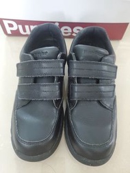 (有盒)Hush Puppies school black leather 黑色皮鞋 學生返學鞋