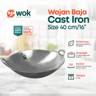 Pre-Seasoned cast steel pan 16 Pieces (40cm) thick/cast iron pan/cast iron pan/frying pan