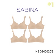 (แพ็ค 4 ชิ้น) Sabina Perfect Bra Level 1 เสื้อชั้นใน ไร้ตะเข็บ ไร้โครง รหัส NBD24002C3 - สีเนื้อเข้ม