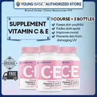 【3 Bottles】9YOUNG-BASIC 999 Vitamin C E Boosting Immunity Whitening Skin Chewable Tablets 60s【Exp:Oc