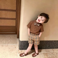 2-9 Years Old Summer New Style Boys Girls Brothers Sisters Costume Preppy Style Suit