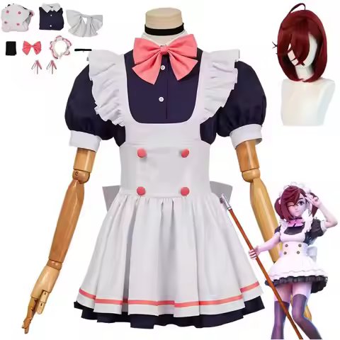 Anime Dan Da Dan Ayase Momo Cosplay Costume Dandadan Maid Dress Lolita Skirt Bow Wig Woman Kawaii Ch