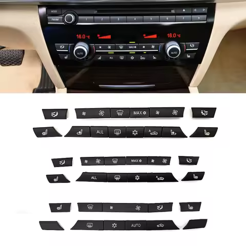 For BMW F10 F11 F06 F07 F02 Car Key Car Caps Repair Kit A/C Heater Button Switch Cover Fit for BMW 5