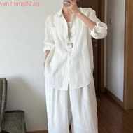 LAHSTORE women's loose long-sleeved linen shirt, youthful, multi-purpose basic design (Orange)