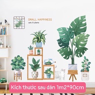 Wall Decal with plant pot pattern (1m3 to 80cm)