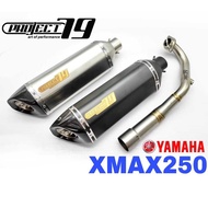 Project79 Exhaust Yamaha XMAX 250 Ekzos Full System Stainless Steel Project 79 Silver Black Xmax250 