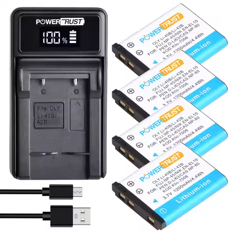 EN-EL10 Li-40B Li-42B NP-45 NP-80 Klic-7006 Battery and LED Charger for Nikon Coolpix S60 S80 Coolpi