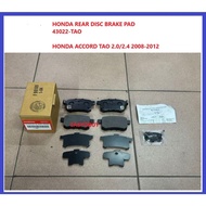HONDA REAR DISC BRAKE PAD  43022-TAO   HONDA ACCORD TAO 2.0/2.4 2008-2012