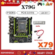 [Redpowderyan.] X79G Motherboard+SATA Cable+Bezel LGA2011 4XDDR3 RECC Slot M.2 NVME PCI-E X16 6XUSB2