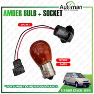 Perodua Kancil Bumper Lamp Amber Bulb 12V21W BA15S + Socket lamp