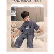 120-160cm kids boys pyjamas sleepwear ready stocks pajamas baju tidur teddy bear silk