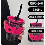B (B19) BLACK HOHO GLASS GLASS AESTHETIC TUMBLER 350 BOX PACKAGINGML