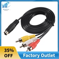 1.5M 4.9ft 3 Male to 4 Pin S-Video Male TV PC Conversion Cable