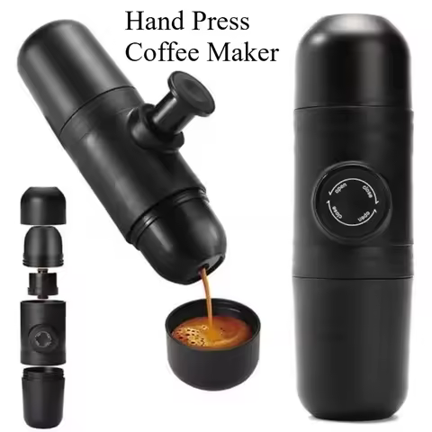 140ml Travel Outdoor Espresso Coffee Maker Mini Hand Press Manual Coffee Machine Portable Capsule Co