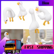Dioo Luocute 4pcs Adorable Cartoon Goose Figurines Funny Cute 3D Statues with Premium for Desktop De