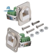 2PCS RJ45 Panel Mount Screw Terminal Adapter, RJ45/8P8C Female Panel Mount Connector, RJ45 Solderles
