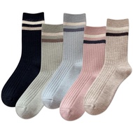 IIG 5 Pairs Women's Vintage Style Thick Wool Warm Winter Crew Socks