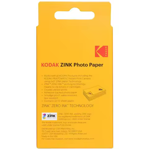 2026 Genuine Kodak Zink Photo Paper 2"x3" Premium Compatible 20/40/60/80/100/200 Sheets with Kodak S