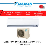 DAIKIN 1HP R32 NON INVERTER AIRCOND (SMART WIFI) FTV28PB/RV28PB –