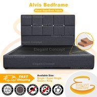 EC (Alvis) Bedframe Divan / Katil - Full Solid Wood Structure (Water Repellent Fabric) Single / S.Si