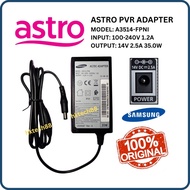 Astro PVR Adapter 14V 2.5A A3514 Original Samsung Adapter Astro PVR Power Supply