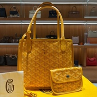 【小小一顆，藏著妳的風格】Goyard Anjou Mini 迷你托特包｜雙面可用設計｜經典黃老花帆布｜附同色內袋！