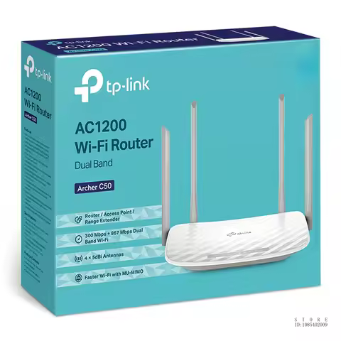TP-Link Archer C50 AC1200 Wireless Dual Band Router (White) IEEE 802.11ac Dual 5GHz (867mbps) and 2.
