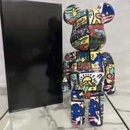 Bearbrick 400% Harlem ABS Plastic BE@RBRICK 28cm High Teddy bear trendy Valentine's Day Gift Doll Desktop Decoration Figure