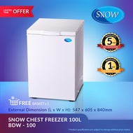 SNOW LIFTING LID CHEST FREEZER 100L (5 years Warranty on Compressor) / BDW-100