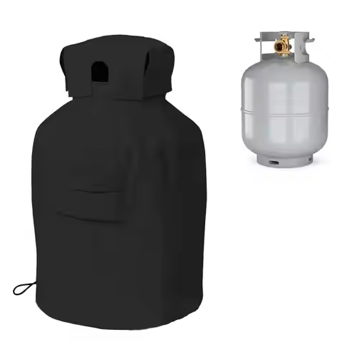 20lb Gas Tank Cover - Propane Tank Dust Covers Waterproof for Indoor Outdoor 13'' X 19.5'' Black