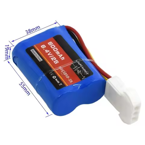 6.4V 900mAh LiFe Battery EL4.5-3P Rev Female Plug for RC Buggy Car Truck Boat