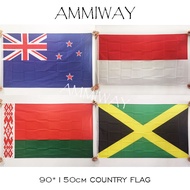 90*150cm 3x5 ft New Zealand Indonesia Belarus Jamaica National Flying Flag Home Decoration Country F