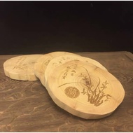 9cm Cypress Thuja Wood Base Coasters Insulation Pad Wood Base Ornamental Wood