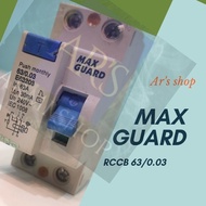 RCCB Maxguard 63A 30ma 2pole  (WHITE)