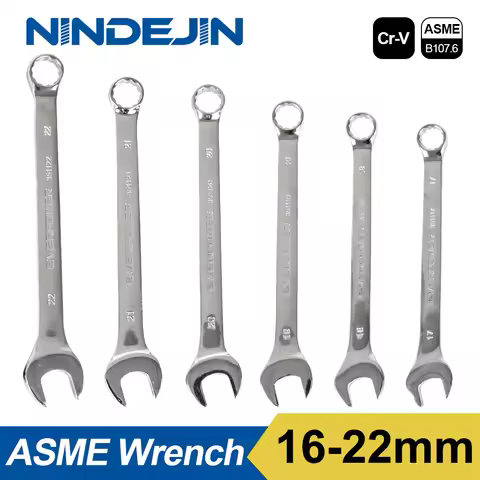 NINDEJIN open end wrench tool 16 17 18 19 20 21 22mm combination wrench hex spanner wrench for hex n