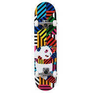 Enjoi Panda Stripes Resin w/Soft Wheels Multi-Coloured 7.75" x 31.2" Complete Skateboard (7381223)