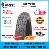 TAYAR MOTOR 70/90-17 / 80/90-17 TUBELESS TAYAR TAHUN 2024 BUNGA DIAMOND / KST TIRE / TAYAR MAXXIS / 