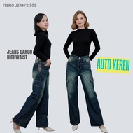 Women's Highwaist Baggy Cargo Jeans Cargo Jeans Baggy Jeans Jeans Women