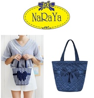 Instock Authentic Naraya Casual Handbag Lunch Bag Printed Satin Cotton Fabric Round Base with Ribbon Bow Black Dark Blue Red Green Mouse Floral Paisley Yellow 07/S Series