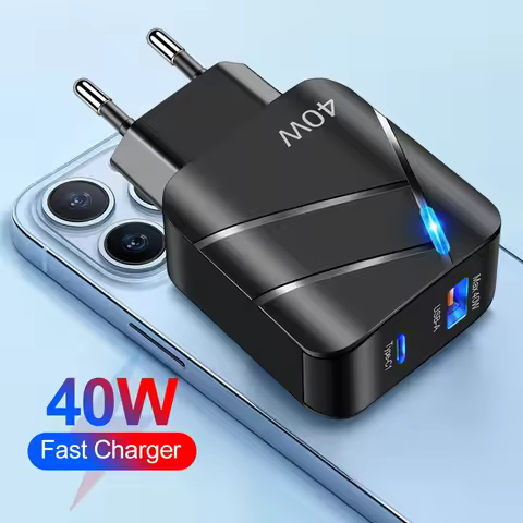 40W PD USB C Charger Quick Charge QC 3.0 Wall Charger Adapter for IPhone 14 13 Samsung Xiaomi USB Ch