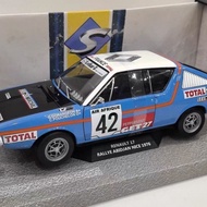 SOLIDO 1/18 Renault 17 1976 42 Renault Racing Model Alloy Two Doors Can Be Turned