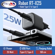 Robot Charger RT-X25 25W + Type-C To Type-C Cable 150 Cm Original
