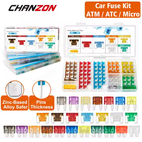 Car Auto Blade Fuse Kit LP Mini Micro Medium ATC ATO ATM 2 3 5 7.5 10 15 20 25 30 35 40 Amp A Automo